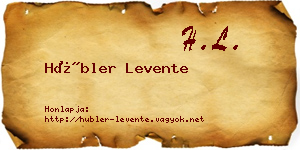 Hübler Levente névjegykártya