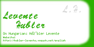 levente hubler business card